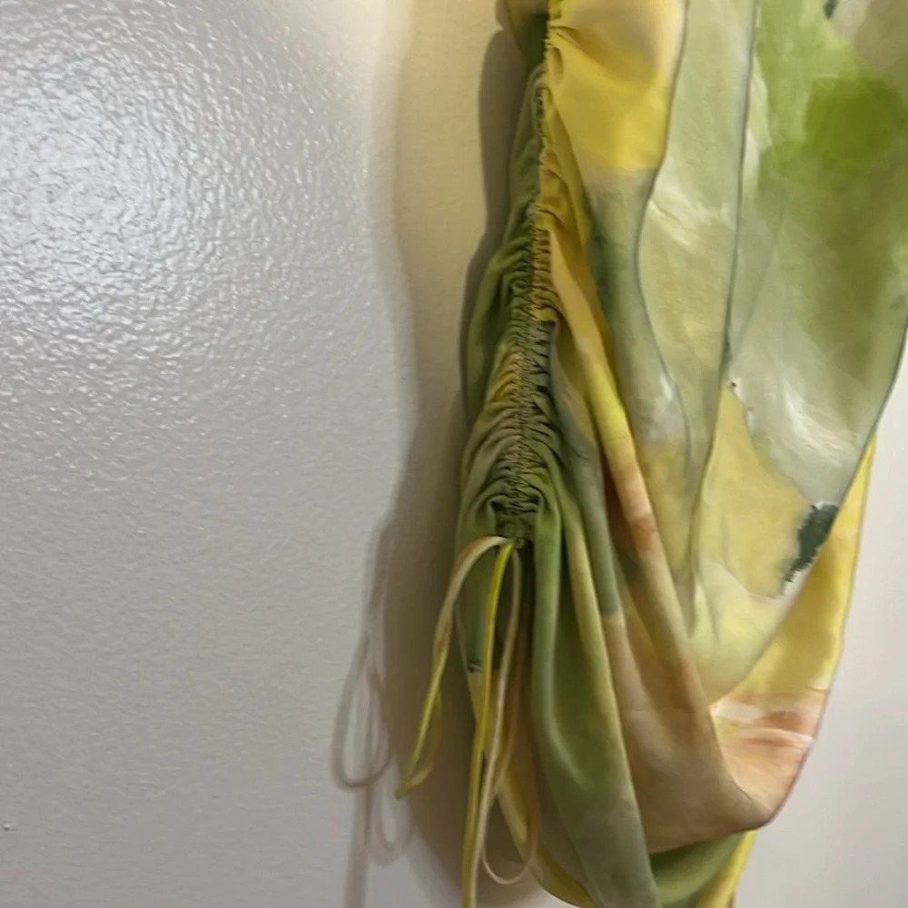Wilfred | Aritzia Only ruched mini slip dress Marsh Honey Dew women’s size L - Picture 8 of 12